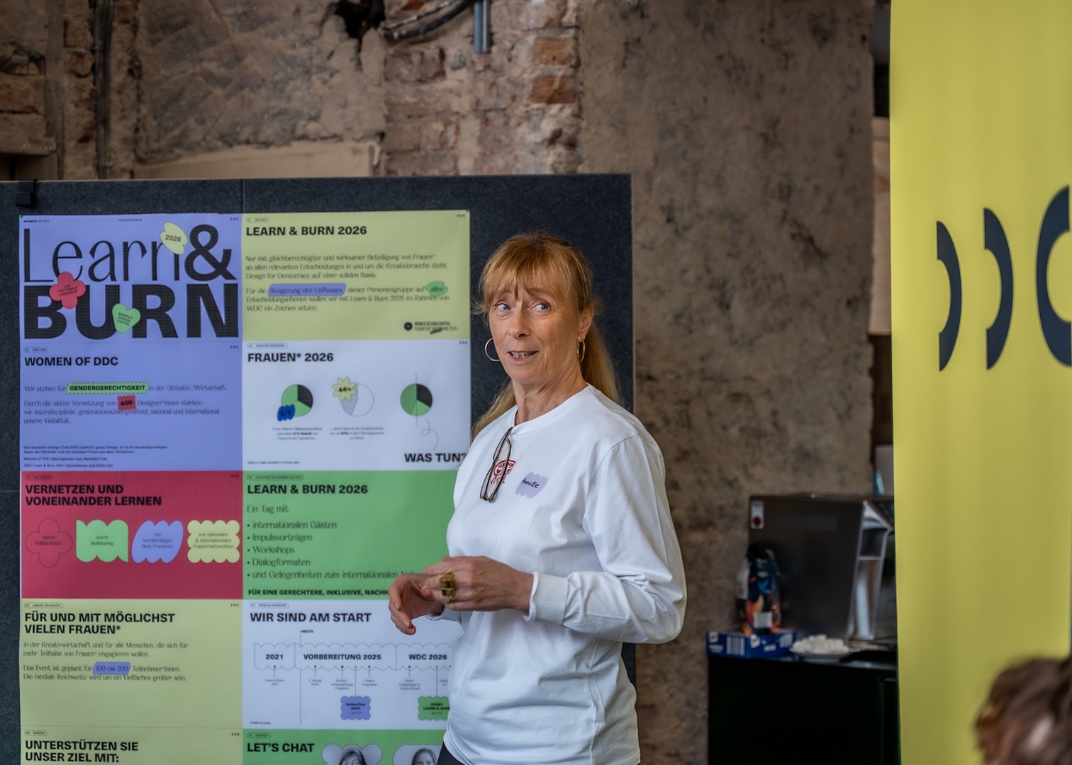 Annette stellt den Stand der Planungen für das Projekt im Rahmen des WDC 2026 vor